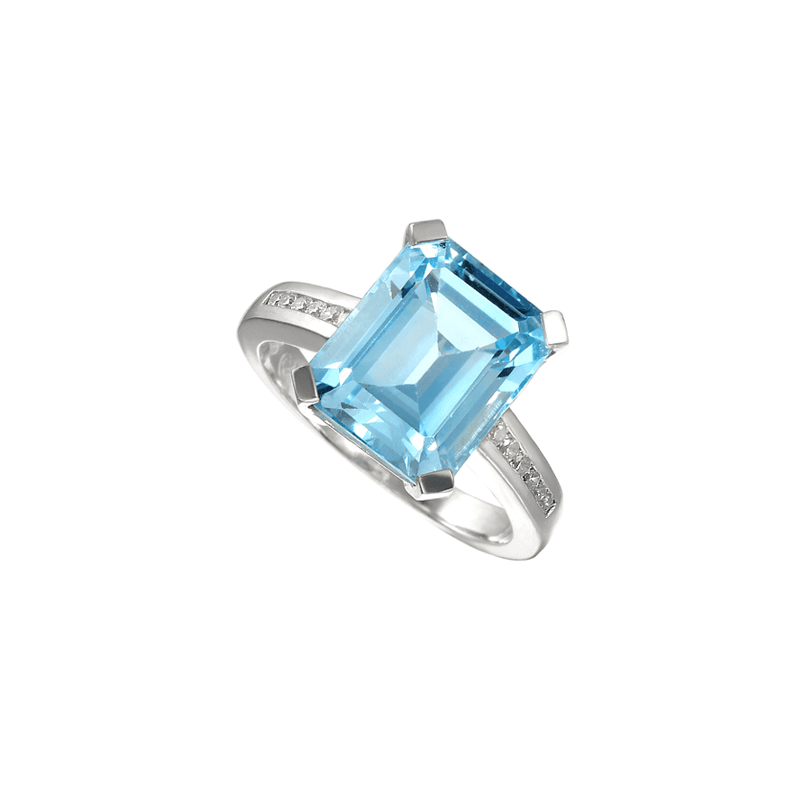 Sterling outlet silver blue topaz cz ring