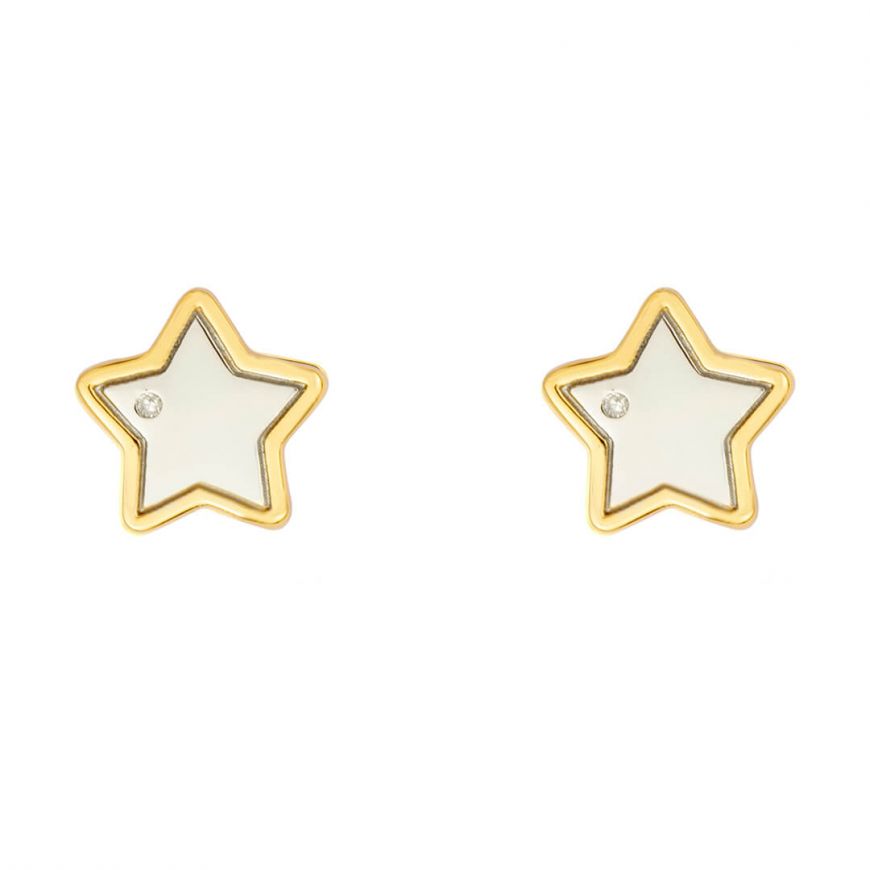 Star shaped gold on sale earrings