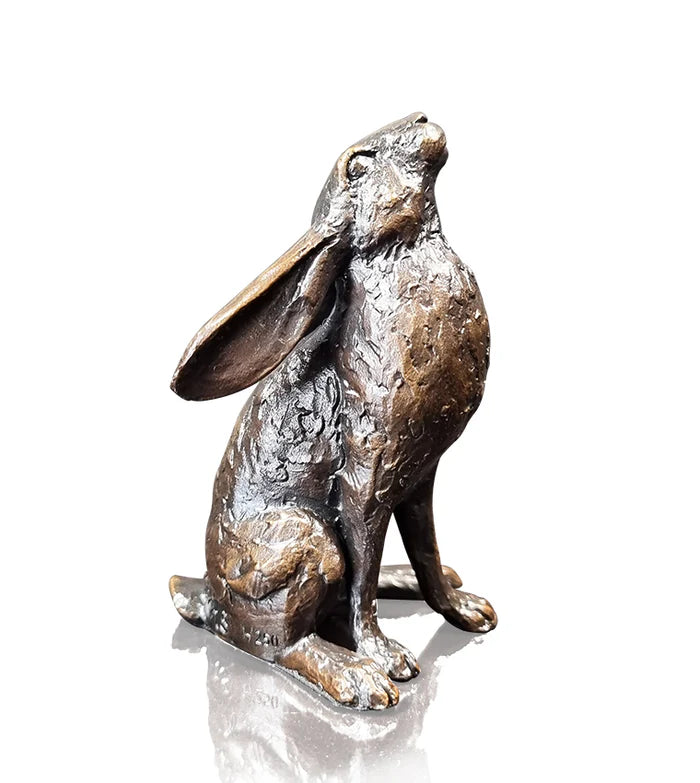 "Small Hare moon gazing" Bronze