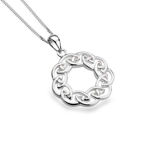 silver celtic knot round pendant