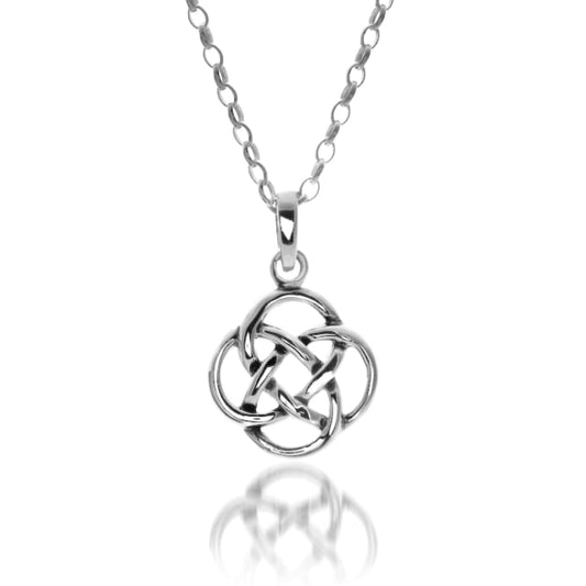 silver open cut celtic knot pendant