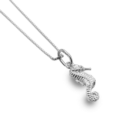 silver small seahorse pendant