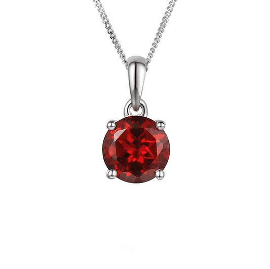 Silver and Garnet round pendant