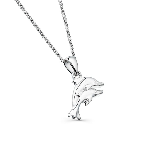 silver double dolphin pendant