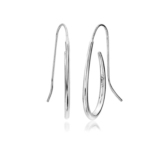 Silver oval hoop earrings