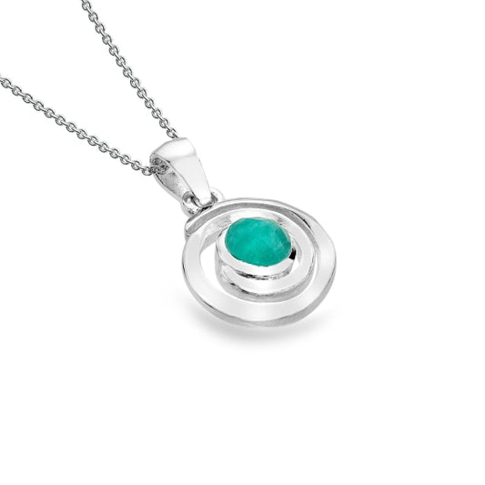 silver and amazonite swirl pendant