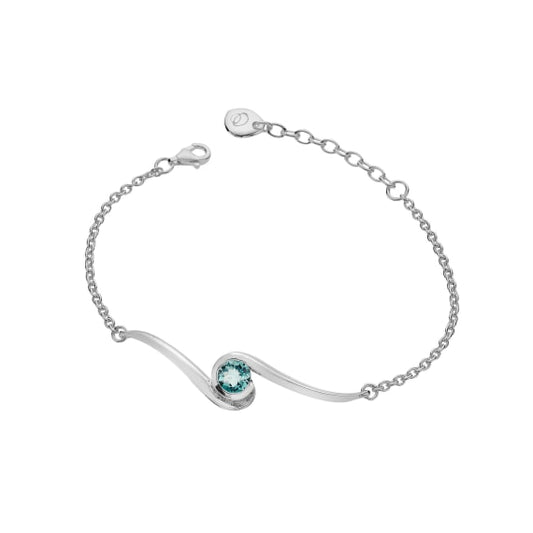 silver and blue topaz wave style bracelet