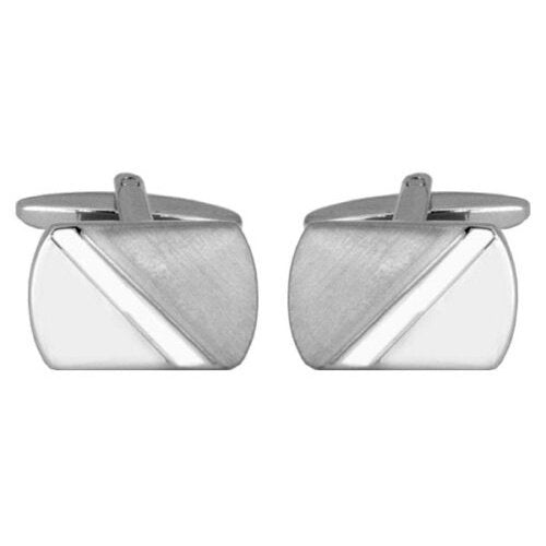 rhodium plated Brushed and Polished gents cufflinks