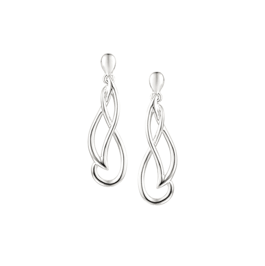 Silver sweaping teardrop drop earrings