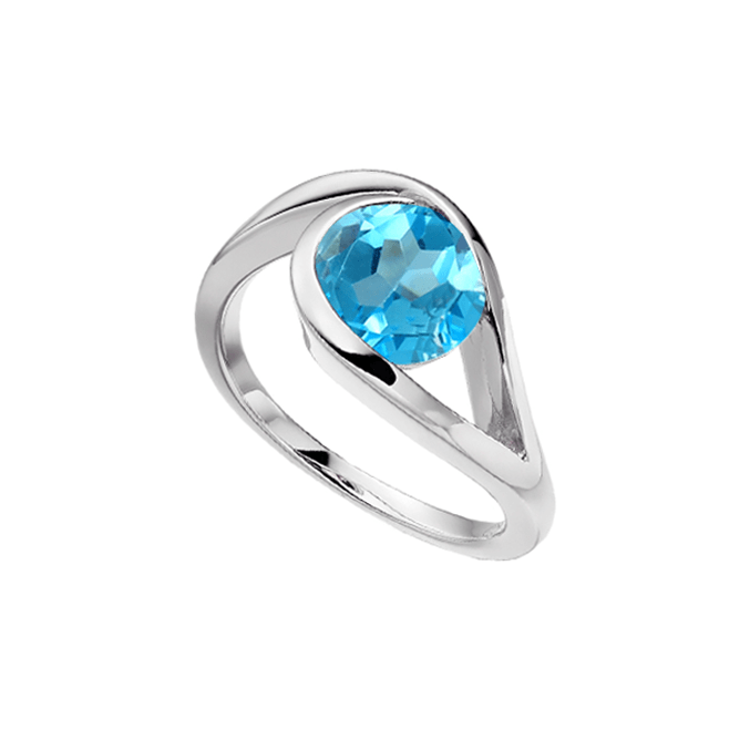 Silver and Blue topaz ring