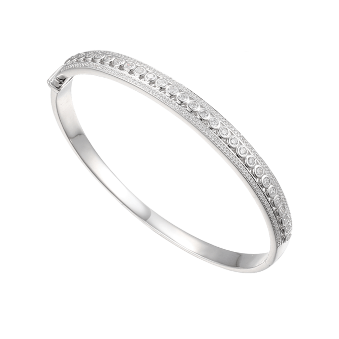 Silver and Cubic Zirconia bangle