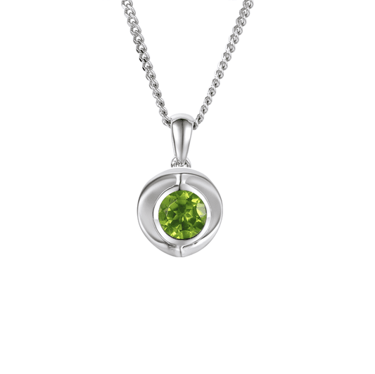 Silver and peridot pendant