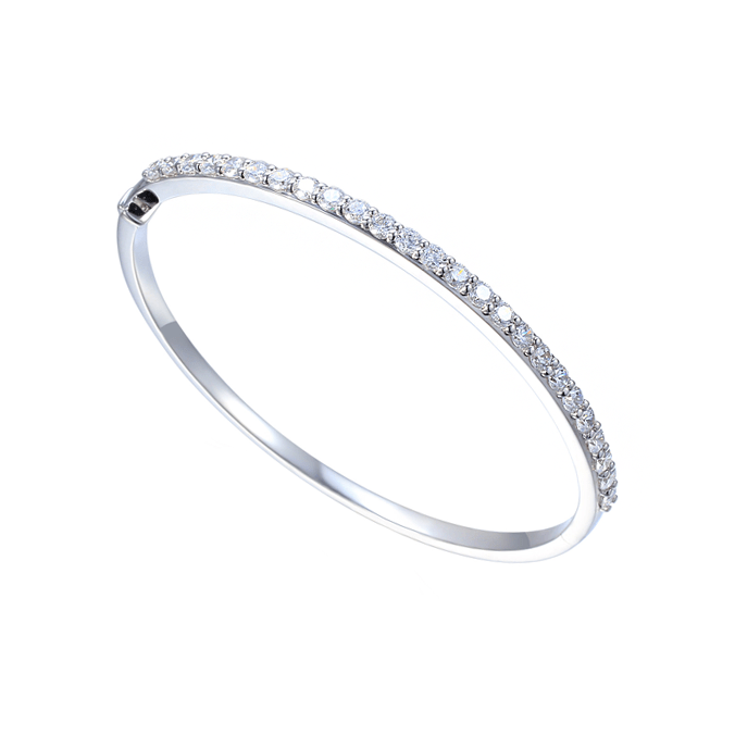 Silver and Cubic zirconia bangle