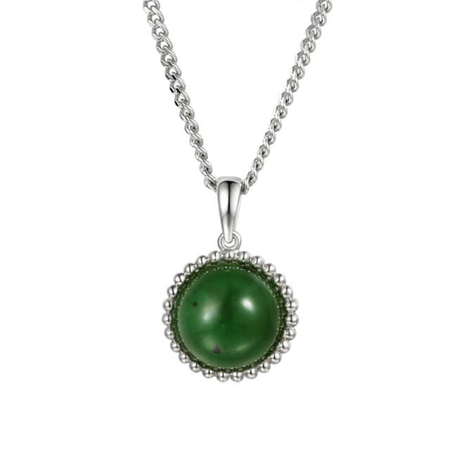 Silver and Jade beaded pendant