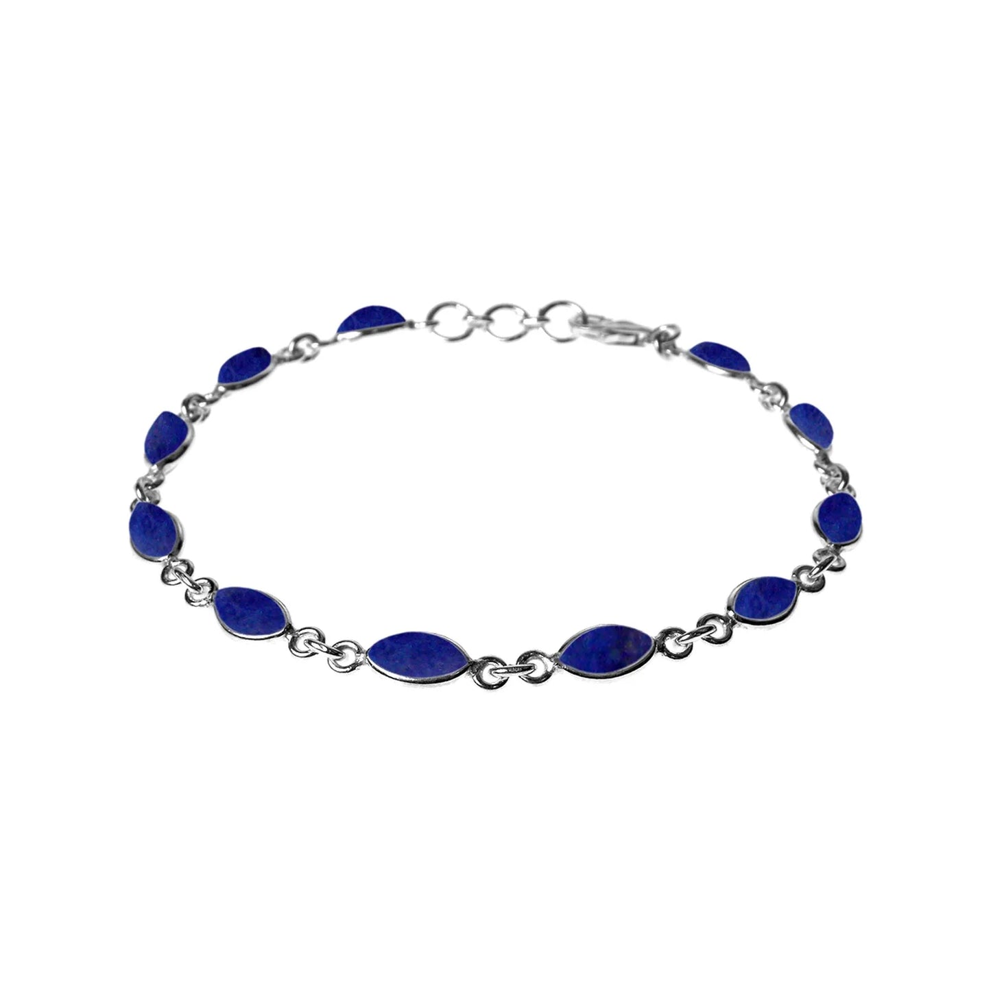 Silver and Lapis Lazuli marquise bracelet.