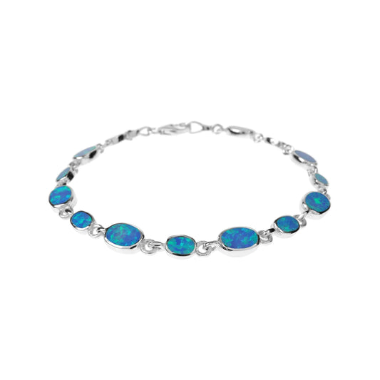 Silver and Blue Opalique Bracelet