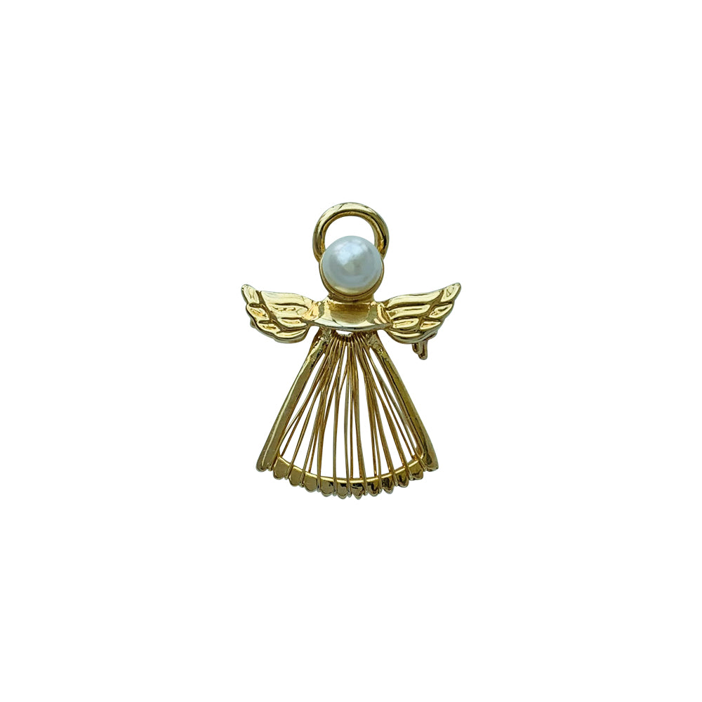 Angel brooch with yellow gold detail