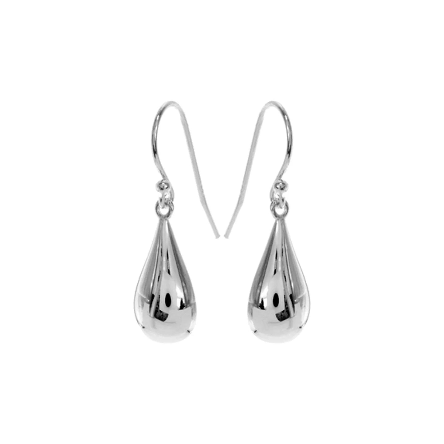 Silver chunky teardrop drop earrings.