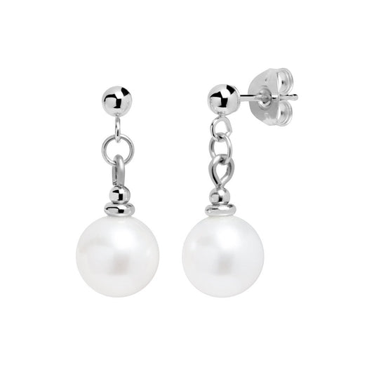 White freshwater pearl earrings