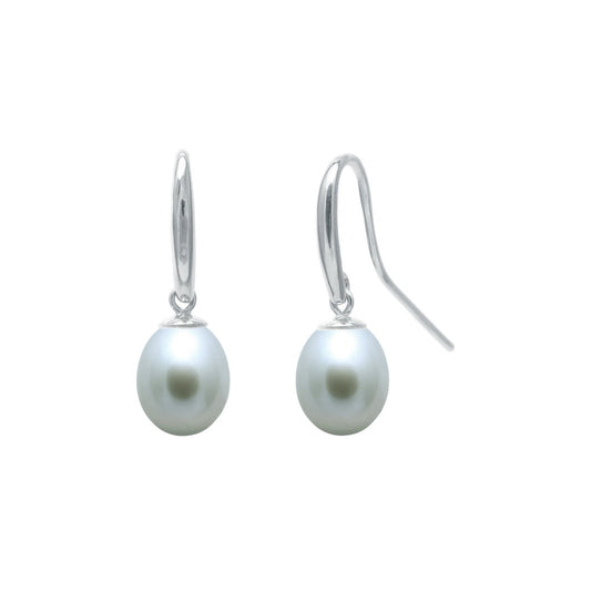 Grey freshwater pearl drop earrings