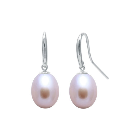 Pink freshwater pearl drop earrings