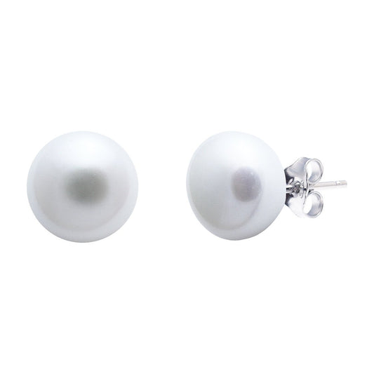 White freshwater pearl earrings