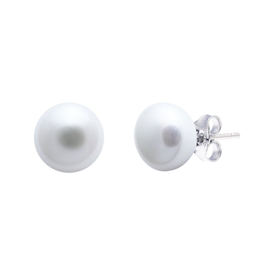 White freshwater pearl stud earrings 7-7.5mm