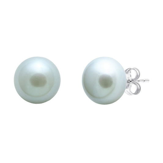 Grey freshwater pearl stud earrings 9-9.5mm