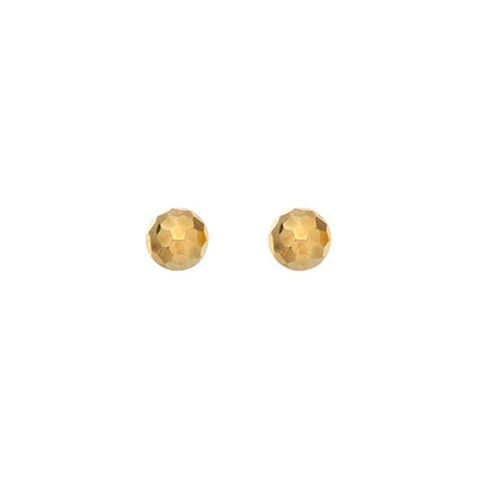 9ct yellow gold faceted round stud earrings