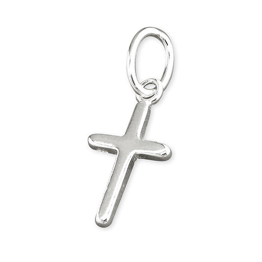 silver small rounded cross pendant