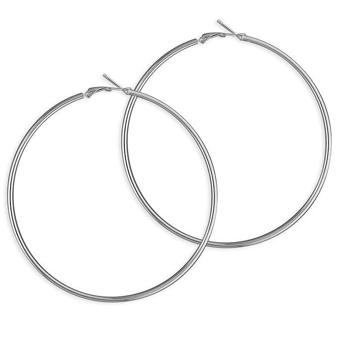 SILVER PLAIN HOOP EARRINGS