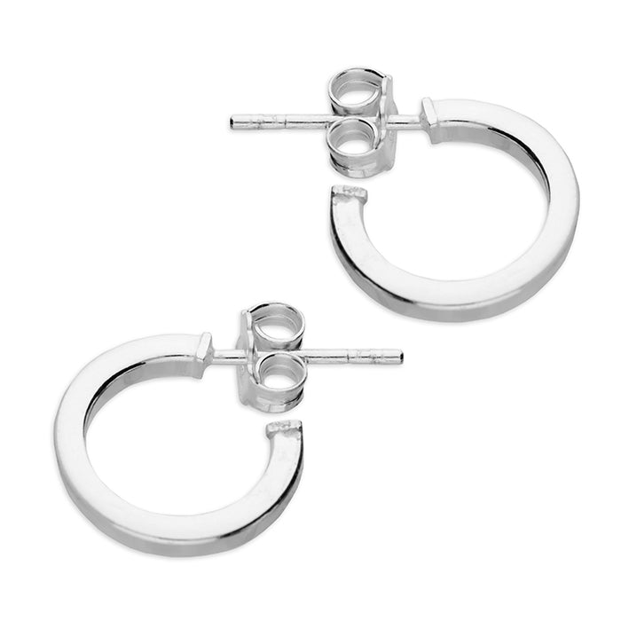 SILVER SQUARE TUBE STUD EARRINGS