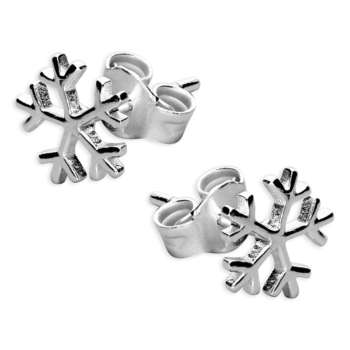 Silver snowflake pendant and earrings set