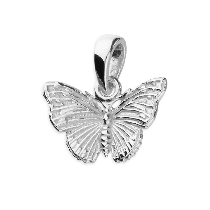 Silver Mini butterfly pendant and earrings set