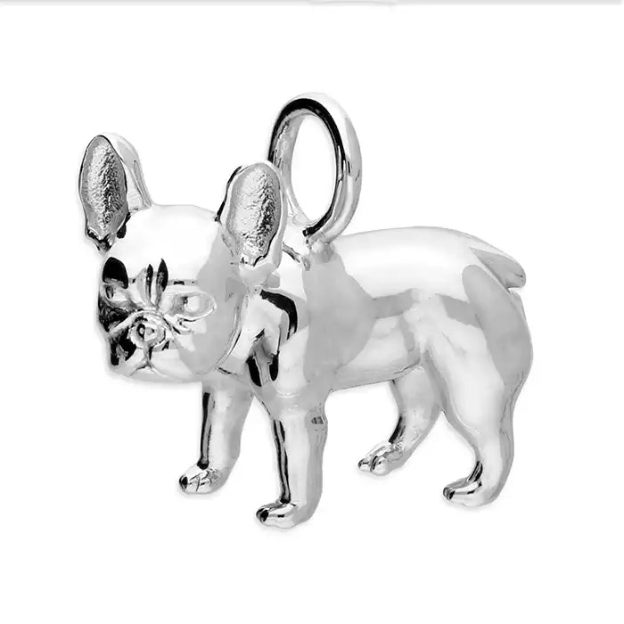 Silver French bulldog pendant