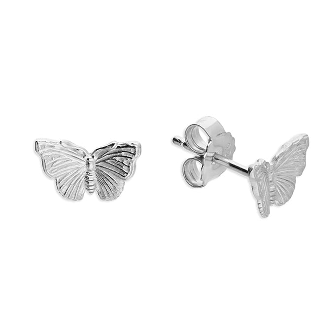 Silver Mini butterfly pendant and earrings set