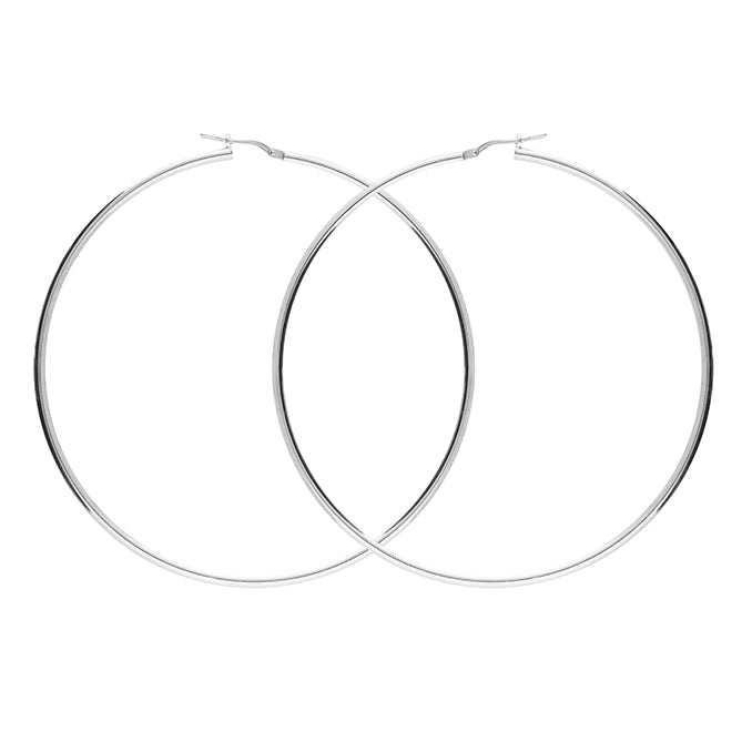 SILVER PLAIN HOOP EARRINGS