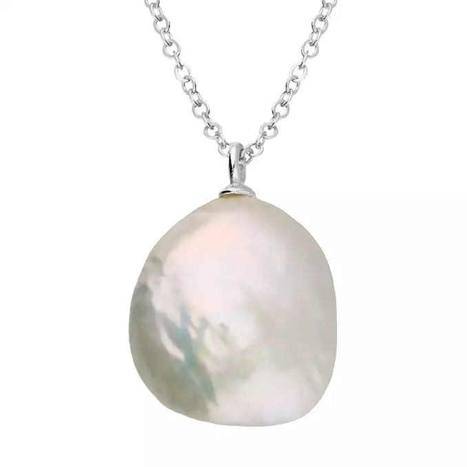 Silver and freshwater pearl pendant