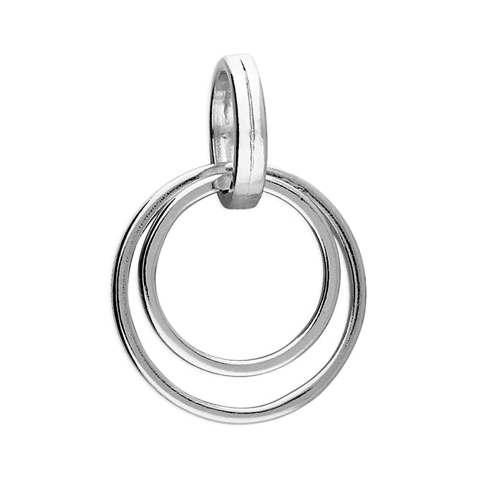 Silver double circle pendant