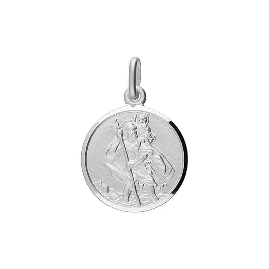 Silver double sided St Christophers pendant