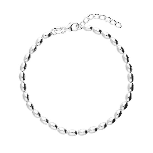 Silver large seed bracelet