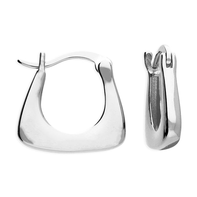 SILVER SMALL HANDBAG HOOP EARRINGS