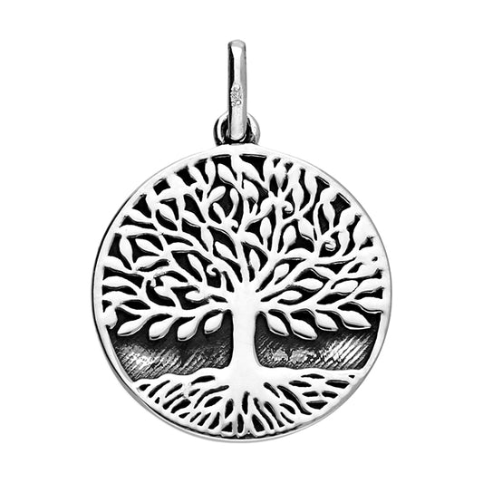 Silver oxidised Tree of Life pendant