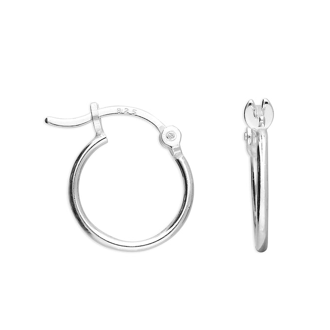 SILVER plain HOOP EARRINGS