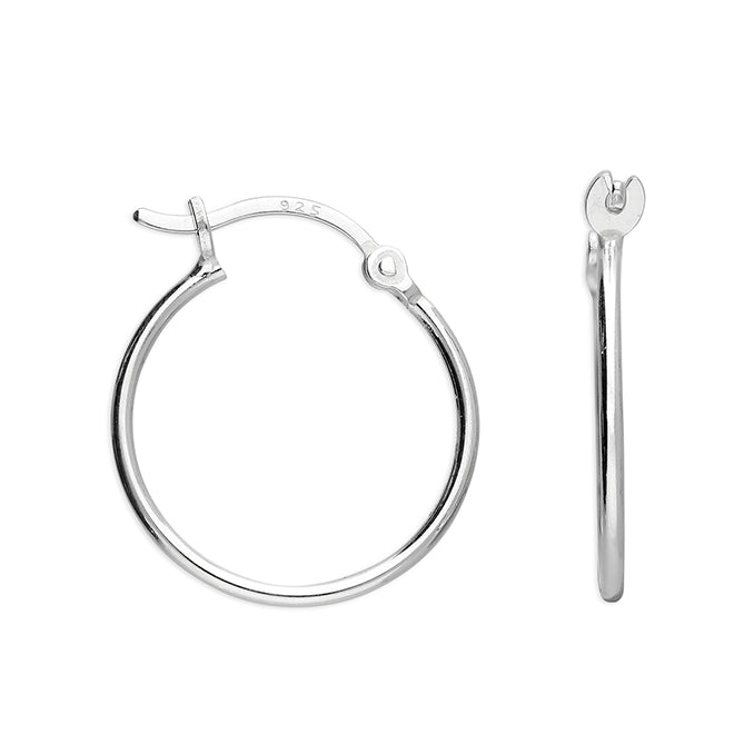 SILVER plain HOOP EARRINGS