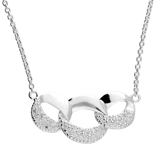 Silver and Cubic Zirconia chain link style necklace