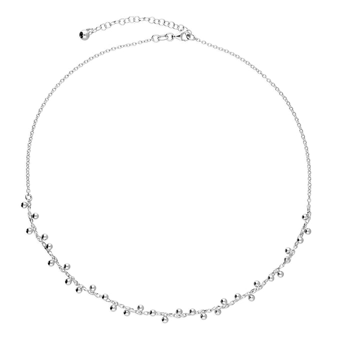 Silver necklace with silver ball detail