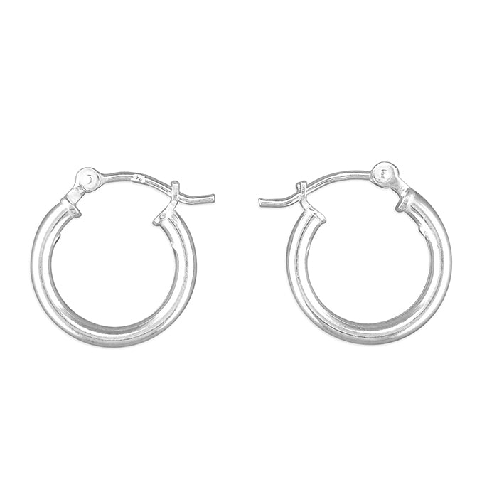 SILVER plain HOOP EARRINGS