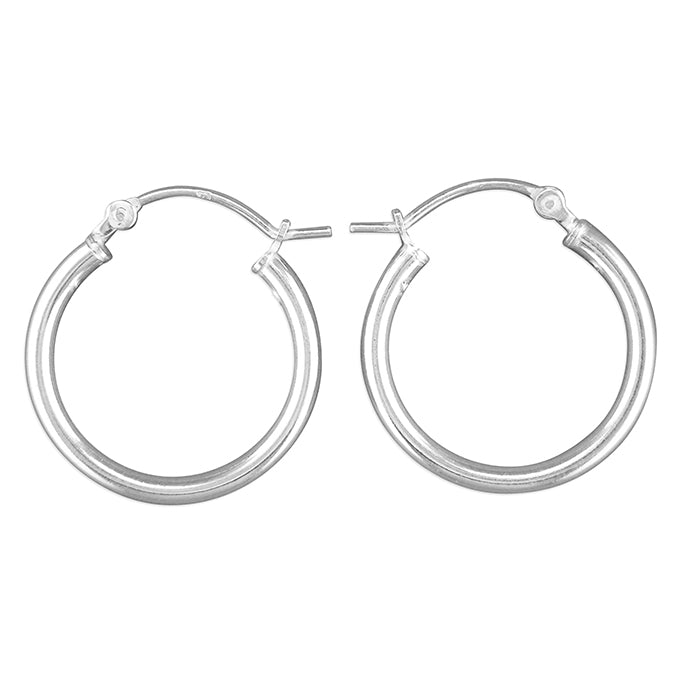 SILVER plain HOOP EARRINGS