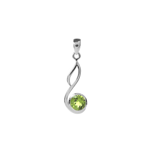 Silver and Peridot pendant & stud earring set